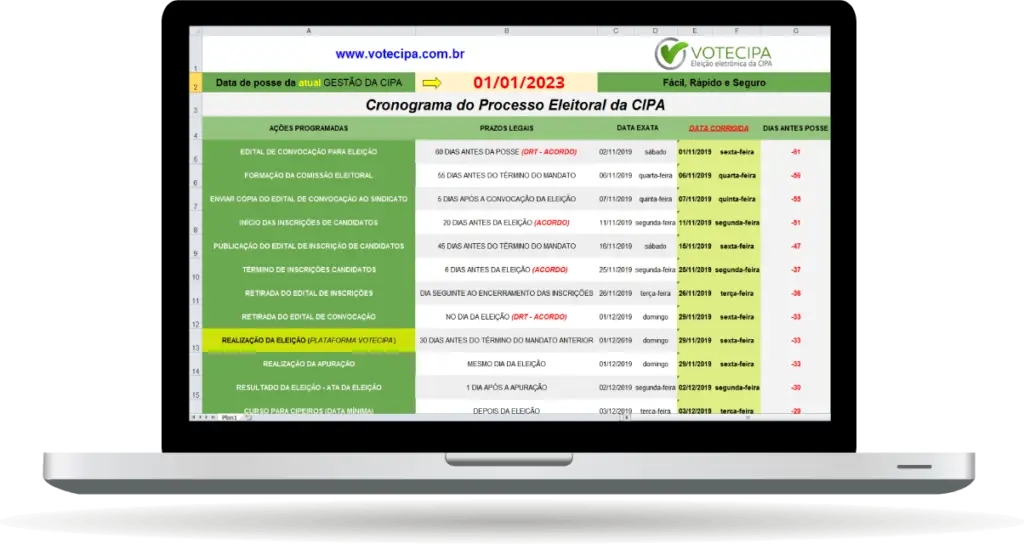 Cronograma do Processo Eleitoral da CIPA